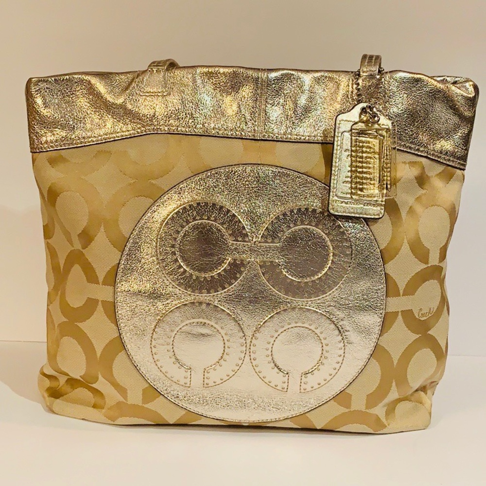 Coach Tote Metallic Gold